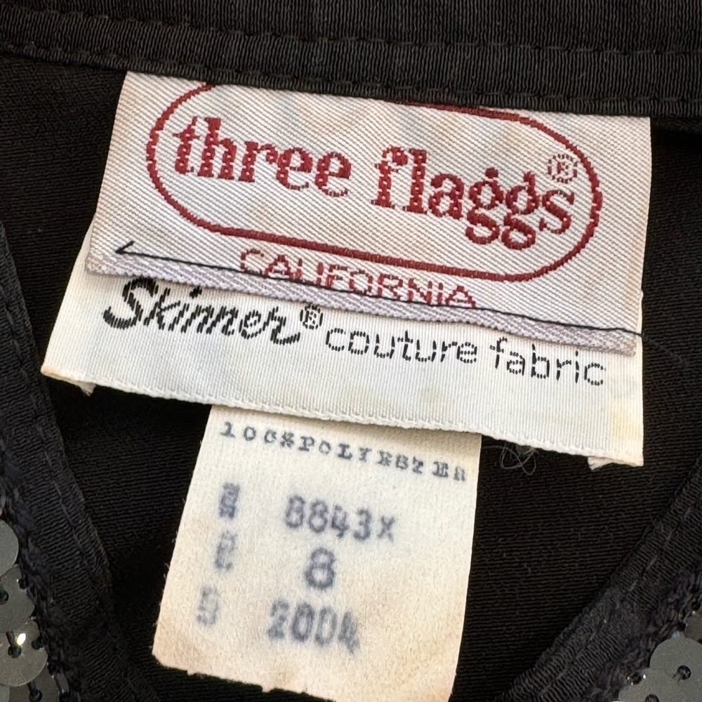Three Flaggs‎ skinner couture ladies vintage 90s black 2 piece skirt set size 8 - Picture 8 of 16
